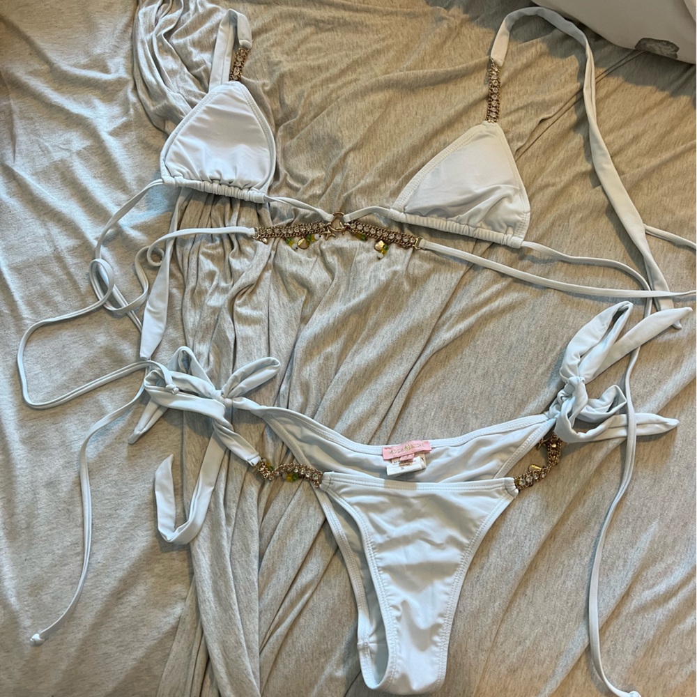 ASOS White Swimsuit with Charms
